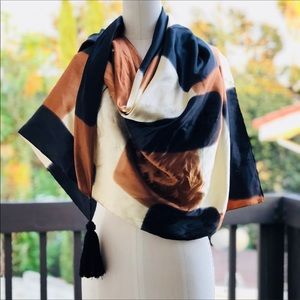 Color-Block Tassel Scarf